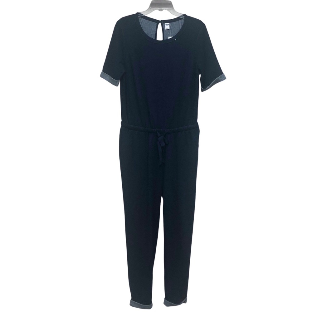 Old Navy Navy Blue Denim Colored Casual Jumpsuit Size M NEW